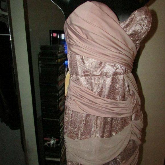 BEBE PINK LACK BANDAGE BODYCON WRAP DRESS SIZE XS - Picture 5 of 8